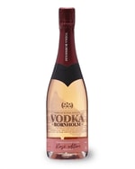 Vodka Bornholm Rosé Edition champagneflaske med rubinrød væske og trælåg